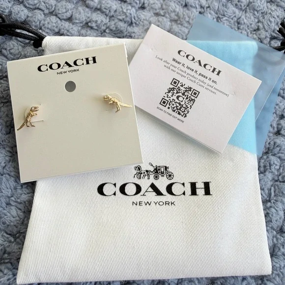 Coach Gold Rexy Stud Earrings - Picture 4 of 5